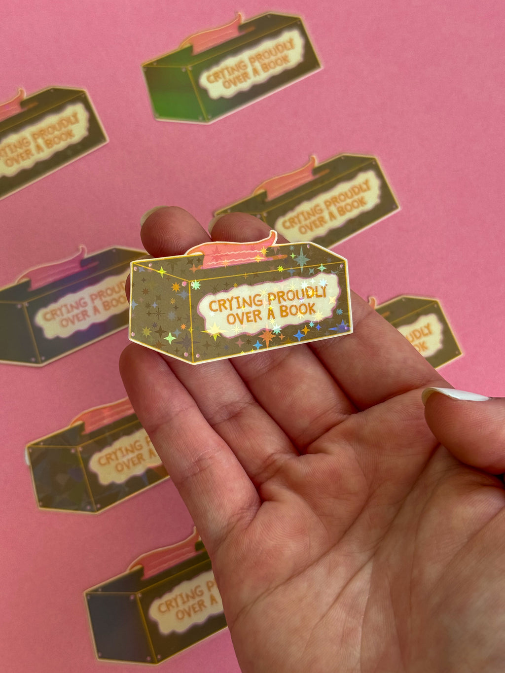 Crying Proudly Over a Book Sticker