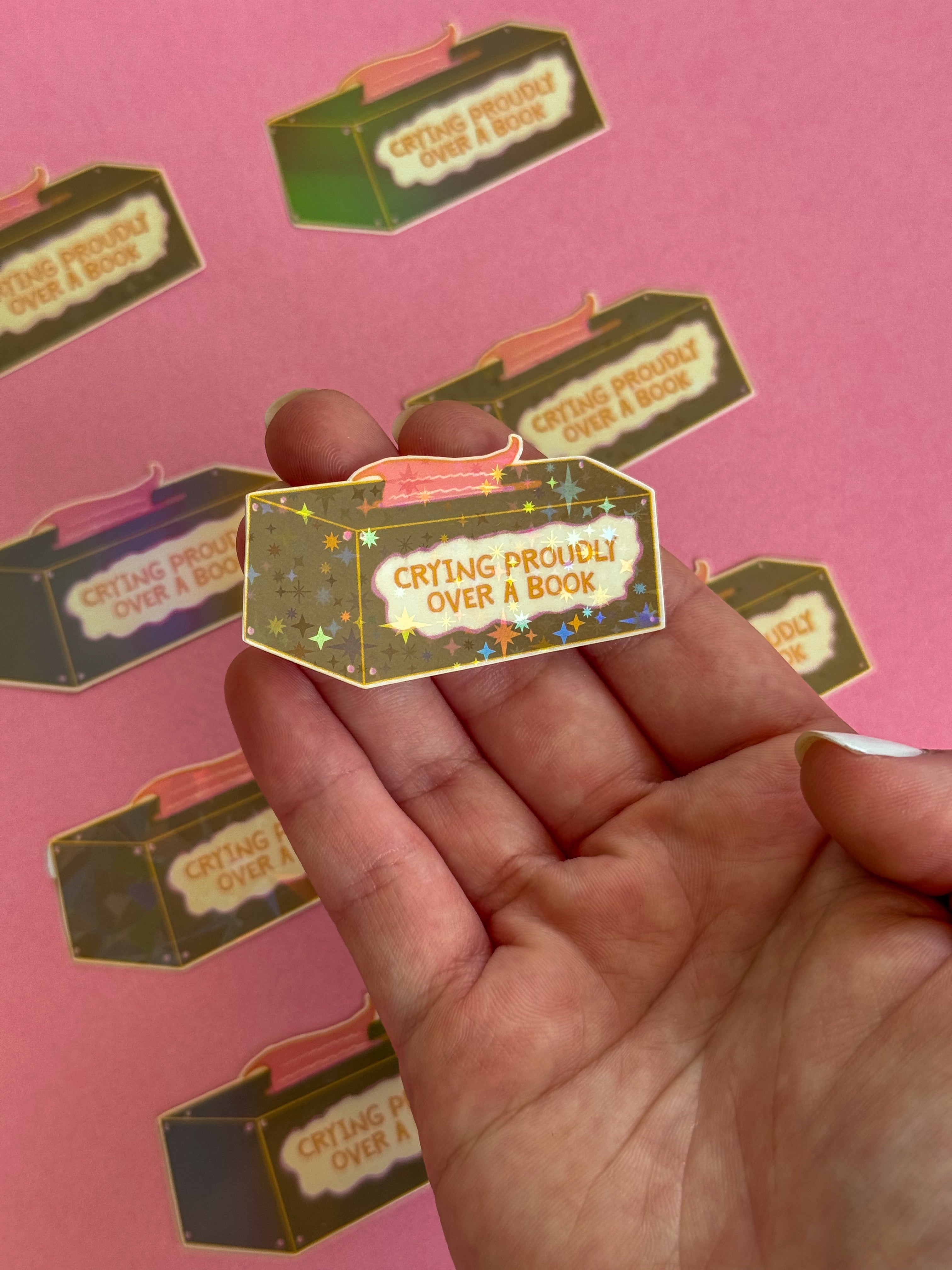 Crying Proudly Over a Book Sticker