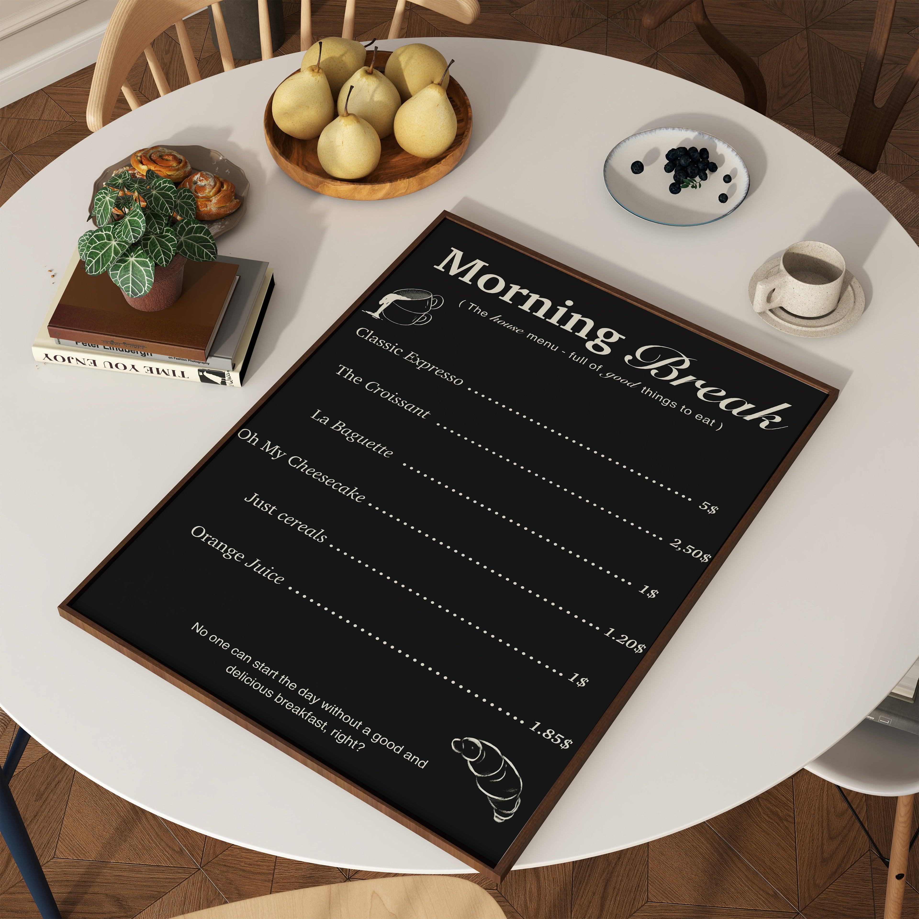Art Print Morning Break Menu
