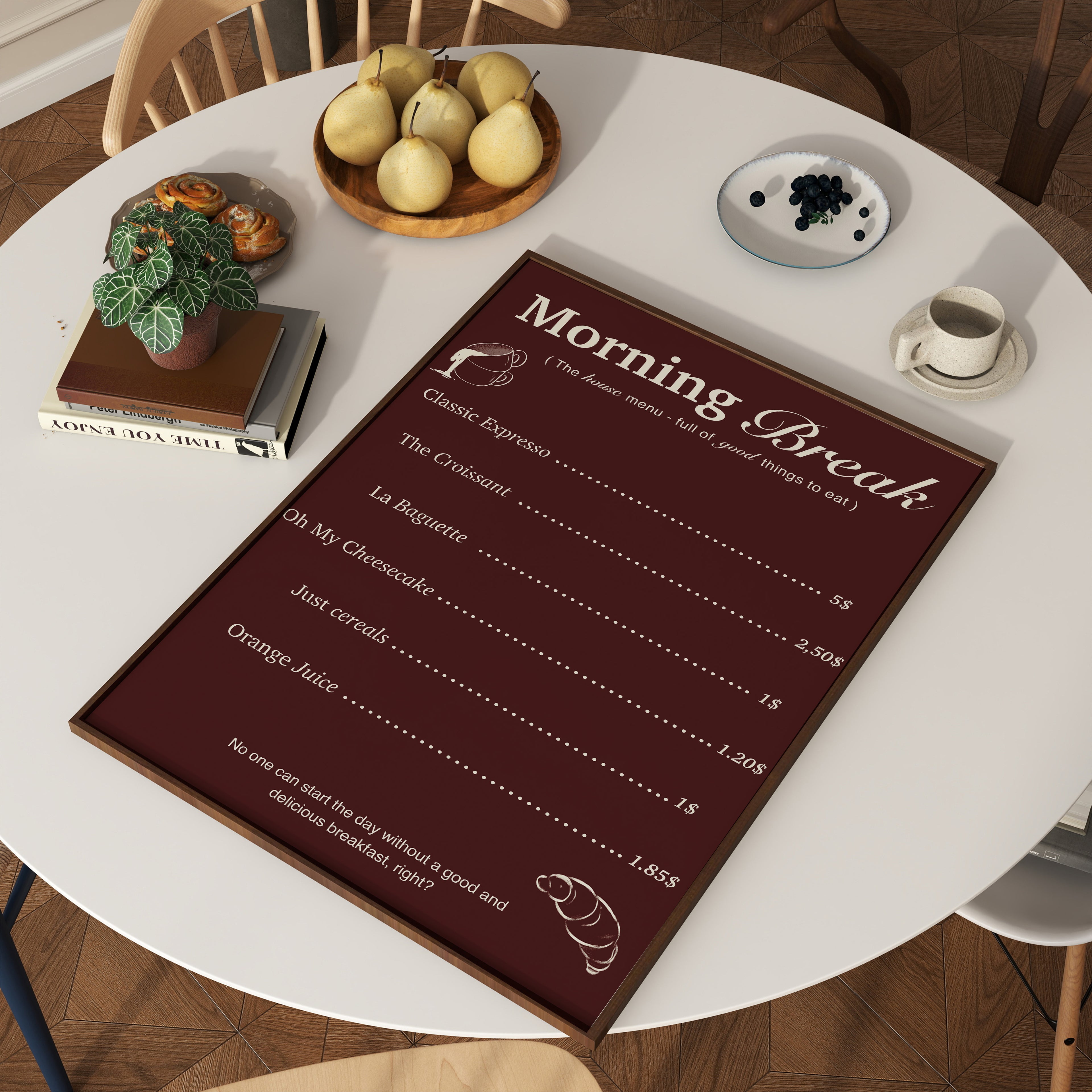 Art Print Morning Break Menu